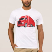 Bold Red Semi Truck Big Rig Trucker T-Shirt (Vorderseite)