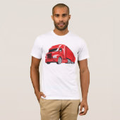 Bold Red Semi Truck Big Rig Trucker T-Shirt (Vorne ganz)