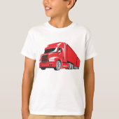 Bold Red Semi Truck Big Rig Trucker T-Shirt (Vorderseite)