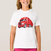 Bold Red Semi Truck Big Rig Trucker T-Shirt (Vorderseite)