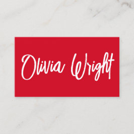 Bold Red Signature Script Typografy Visitenkarte