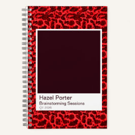 Bold Red Tortoiseshell Watercolor Notebook Notizblock