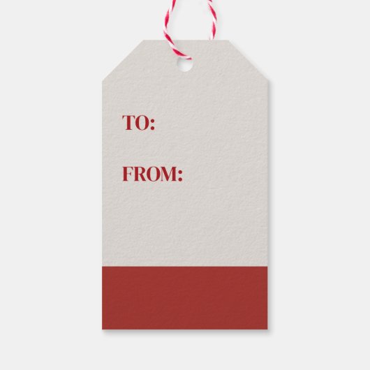 Bold Red Typografy Santa Holiday Geschenkanhänger (Rückseite)