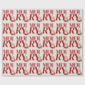 Bold Red Typografy Santa Holiday Geschenkpapier (Flach)