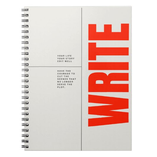Bold Red Typographic Notebook Journal Notizblock (Vorderseite)