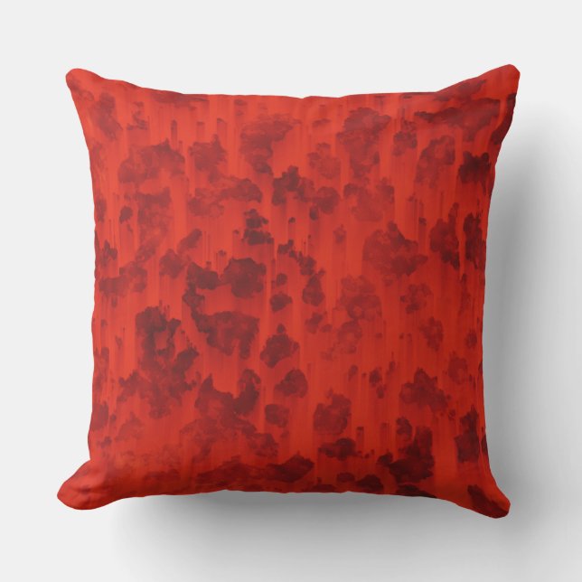 BOLD REDS and RUSTY BLOTCH organic Throw Cushion Kissen (Vorderseite)