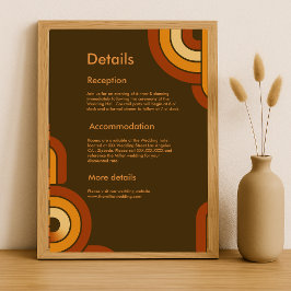 Bold Retro 1970er Hochzeit Begleitkarte