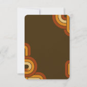 Bold Retro 1970er Hochzeit RSVP Karte (Rückseite)
