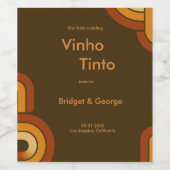 Bold Retro 1970er Hochzeit Weinetikett (Einzelnes Label)