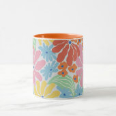 Bold Retro 60er Floral Pop Art Tasse (Zentrum)