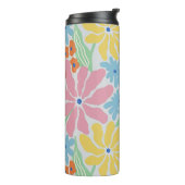 Bold Retro 60er Floral Pop Art Thermosbecher (Nach links gedreht)
