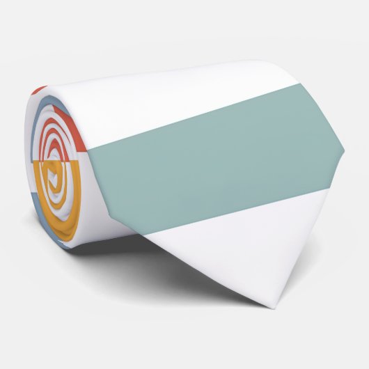 Bold Retro 70s Horizontal Stripes Orange Teal And  Krawatte (Gerollt)