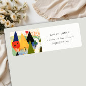 Bold Retro Abstract Christmas Landscape Address