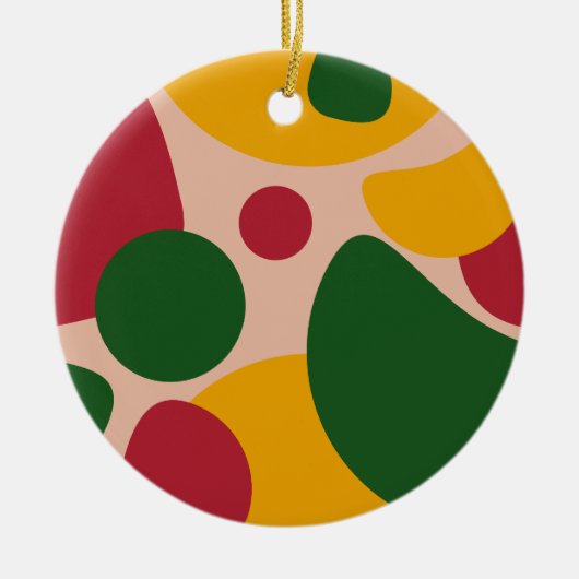 Bold Retro Abstract Shapes Pattern  Keramik Ornament (Vorne)