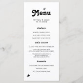 Bold Retro Chic Wedding Menükarte (Vorderseite)