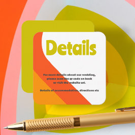 Bold Retro Citrus Wedding Begleitkarte