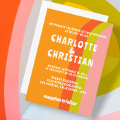 Bold Retro Citrus Wedding Einladung