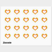 Bold Retro Citrus Wedding Heart Runder Aufkleber (Blatt)