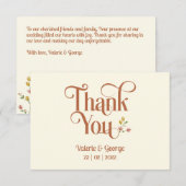 Bold Retro Earthy Tones | Dankeschön Karte (Vorne/Hinten)