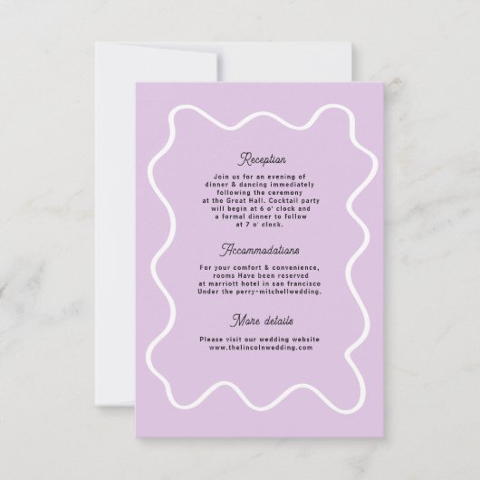 Bold Retro Funky Modern Wedding Enclosure Card RSVP Karte (Vorderseite)