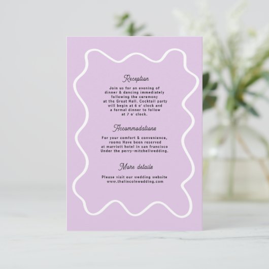 Bold Retro Funky Modern Wedding Enclosure Card RSVP Karte (Stehend Vorderseite)