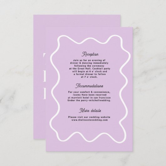 Bold Retro Funky Modern Wedding Enclosure Card RSVP Karte (Vorne/Hinten)