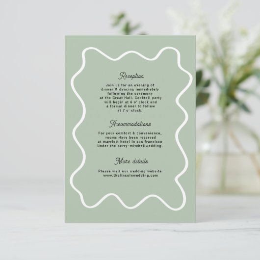 Bold Retro Funky Modern Wedding Enclosure Card RSVP Karte (Stehend Vorderseite)