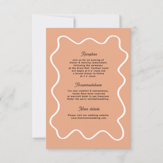 Bold Retro Funky Modern Wedding Enclosure card RSVP Karte (Vorderseite)