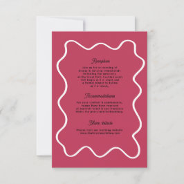 Bold Retro Funky Modern Wedding Enclosure Card RSVP Karte