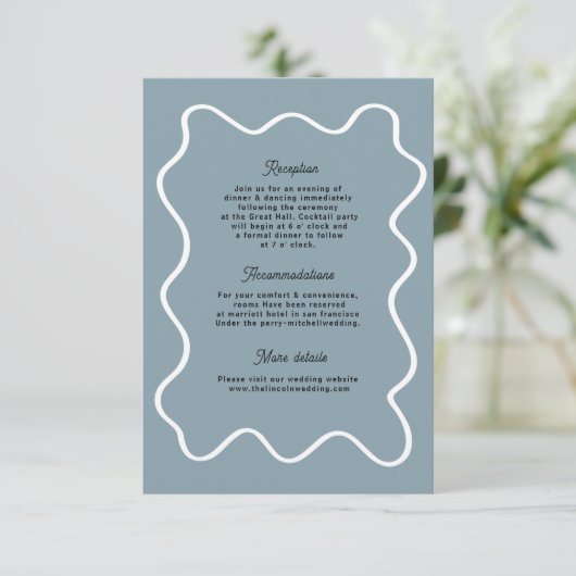Bold Retro Funky Modern Wedding Enclosure Card RSVP Karte (Stehend Vorderseite)