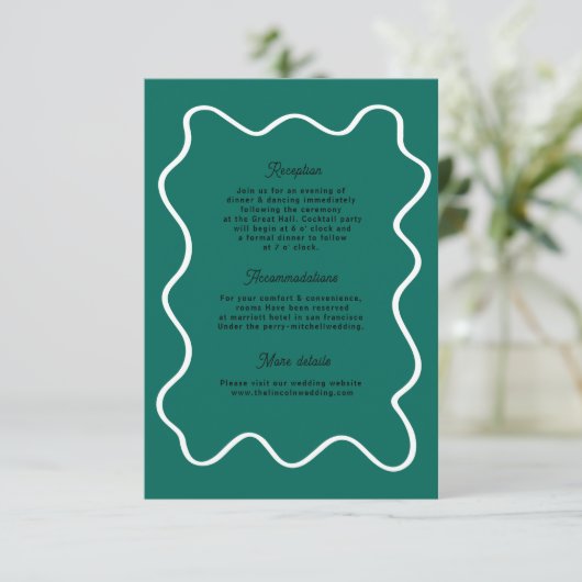Bold Retro Funky Modern Wedding Enclosure card RSVP Karte (Stehend Vorderseite)