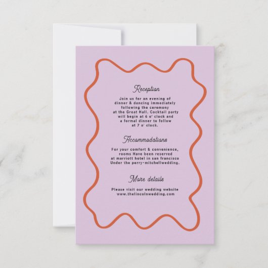 Bold Retro Funky Modern Wedding Enclosure Card RSVP Karte (Vorderseite)