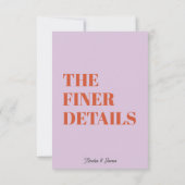 Bold Retro Funky Modern Wedding Enclosure Card RSVP Karte (Rückseite)