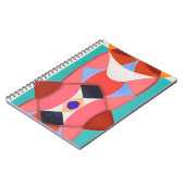 Bold Retro Geometric Kaleidoskop Art Notizblock (Linke Seite)