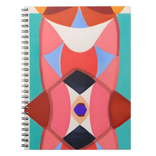 Bold Retro Geometric Kaleidoskop Art Notizblock (Vorderseite)