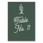 Bold Retro Green Saguaro Cactus Wüste Wedding Tischnummer (Rückseite)