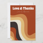 Bold Retro Groovy 70er Boho Wedding Liebe & Danke (Vorderseite)