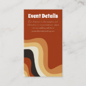 Bold Retro Groovy 70er Boho Wedding Veranstaltungs Begleitkarte (Vorderseite)