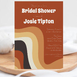 Bold Retro Groovy 70er Burnt Orange Brautparty Einladung