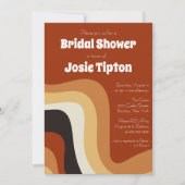 Bold Retro Groovy 70er Burnt Orange Brautparty Einladung (Vorderseite)