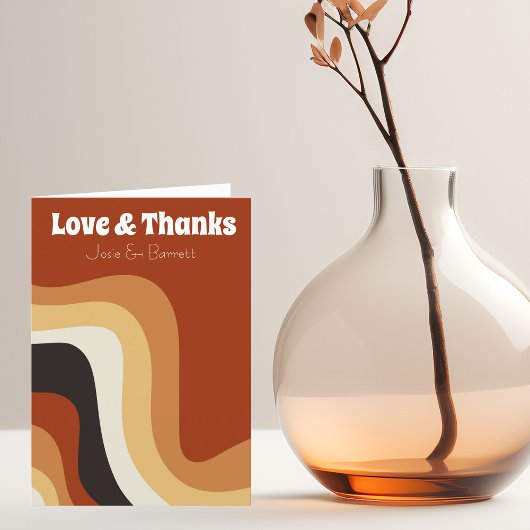 Bold Retro Groovy 70er Wedding Foto Liebe & Danke