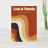 Bold Retro Groovy 70er Wedding Foto Liebe & Danke (Vorderseite)