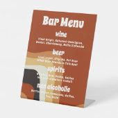 Bold Retro Groovy Orange 70er Boho Wedding Bar Men Sockelschild (Vorderseite)