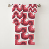 Bold Retro Modern Motif in Pinks Badhandtuch Set (Insitu)