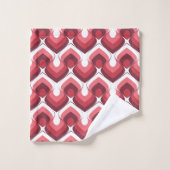 Bold Retro Modern Motif in Pinks Badhandtuch Set (Waschlappen)