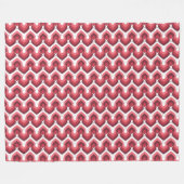 Bold Retro Modern Motif in Pinks Fleecedecke (Vorderseite (Horizontal))