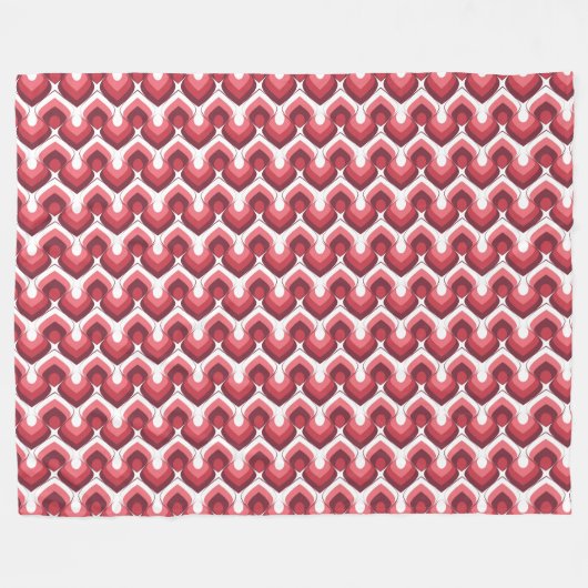 Bold Retro Modern Motif in Pinks Fleecedecke (Vorderseite (Horizontal))