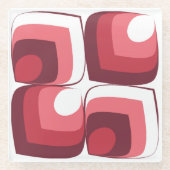 Bold Retro Modern Motif in Pinks Glasuntersetzer (Vorderseite)