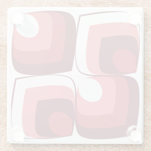 Bold Retro Modern Motif in Pinks Glasuntersetzer (Rückseite)