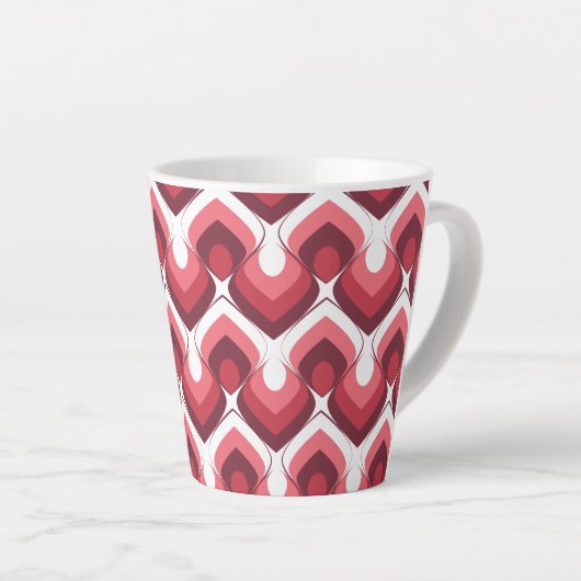 Bold Retro Modern Motif in Pinks Milchtasse (Rechte Ecke)